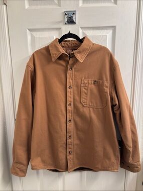 Men's DULUTH Trading Co Shacket Tan/Brown Canvas Work Shirt Jacket Size M